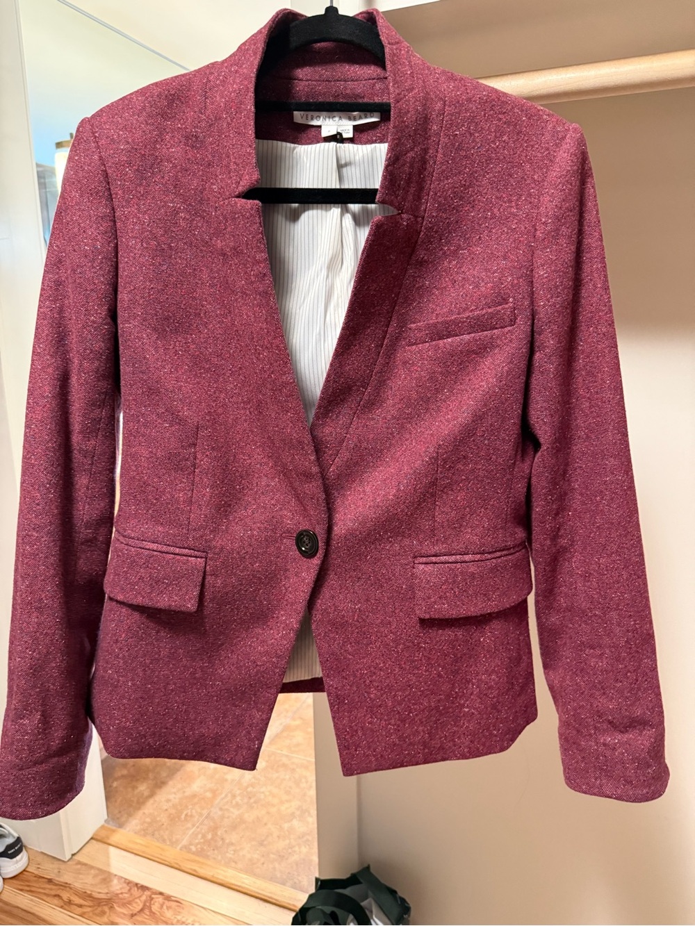 Veronica Beard Women's Raspberry Dickey Single-Button Blazer
